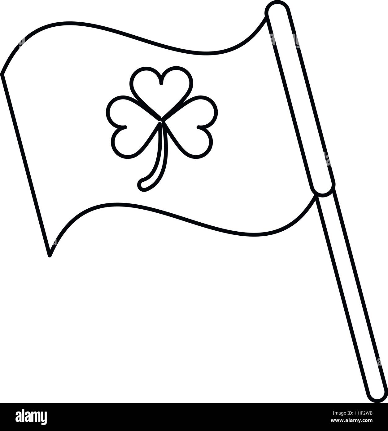 Clover flag ornate aperçu jour st patrick Illustration de Vecteur