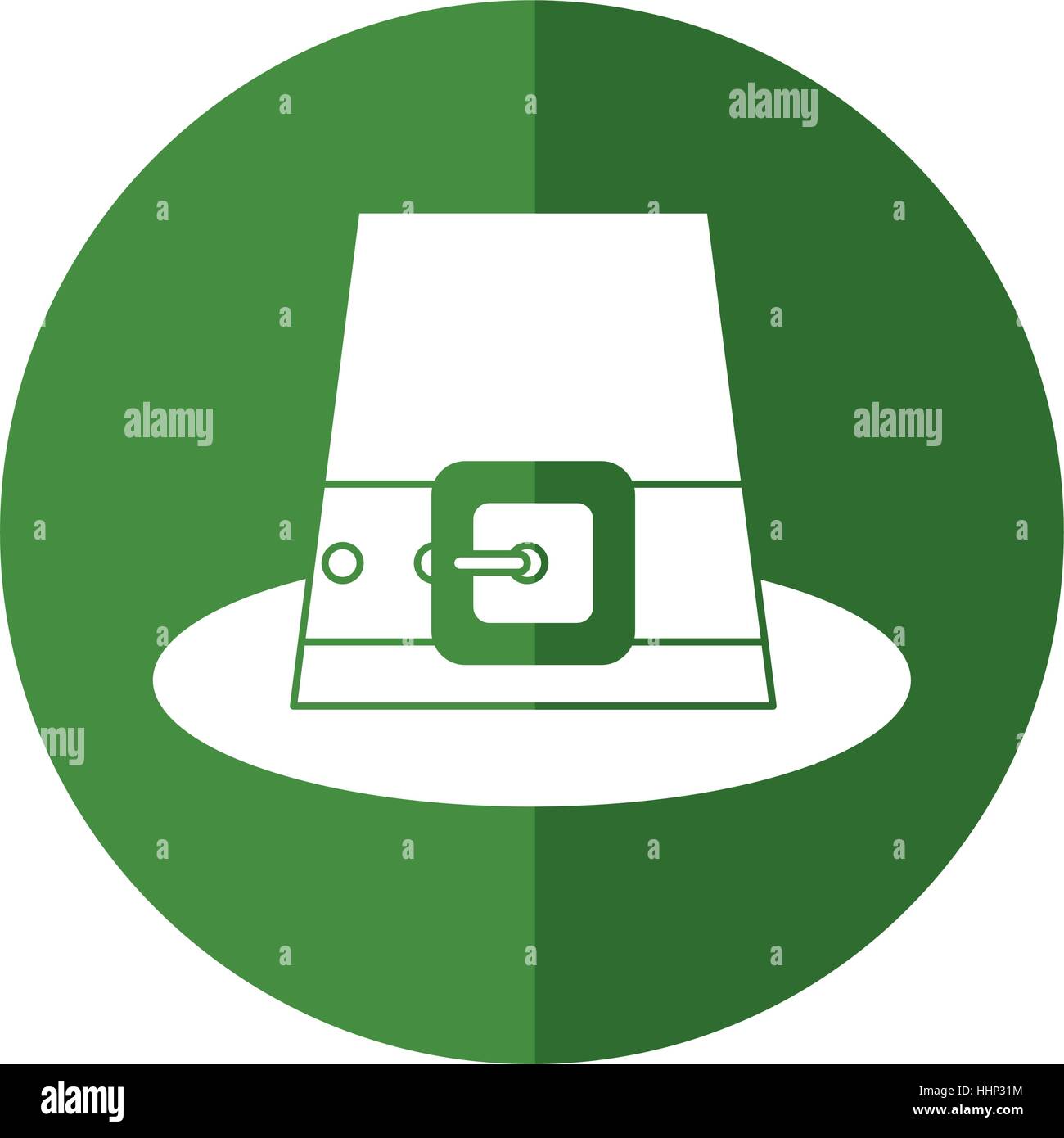 Green saint Patrick day top hat avec ombre boucle Illustration de Vecteur