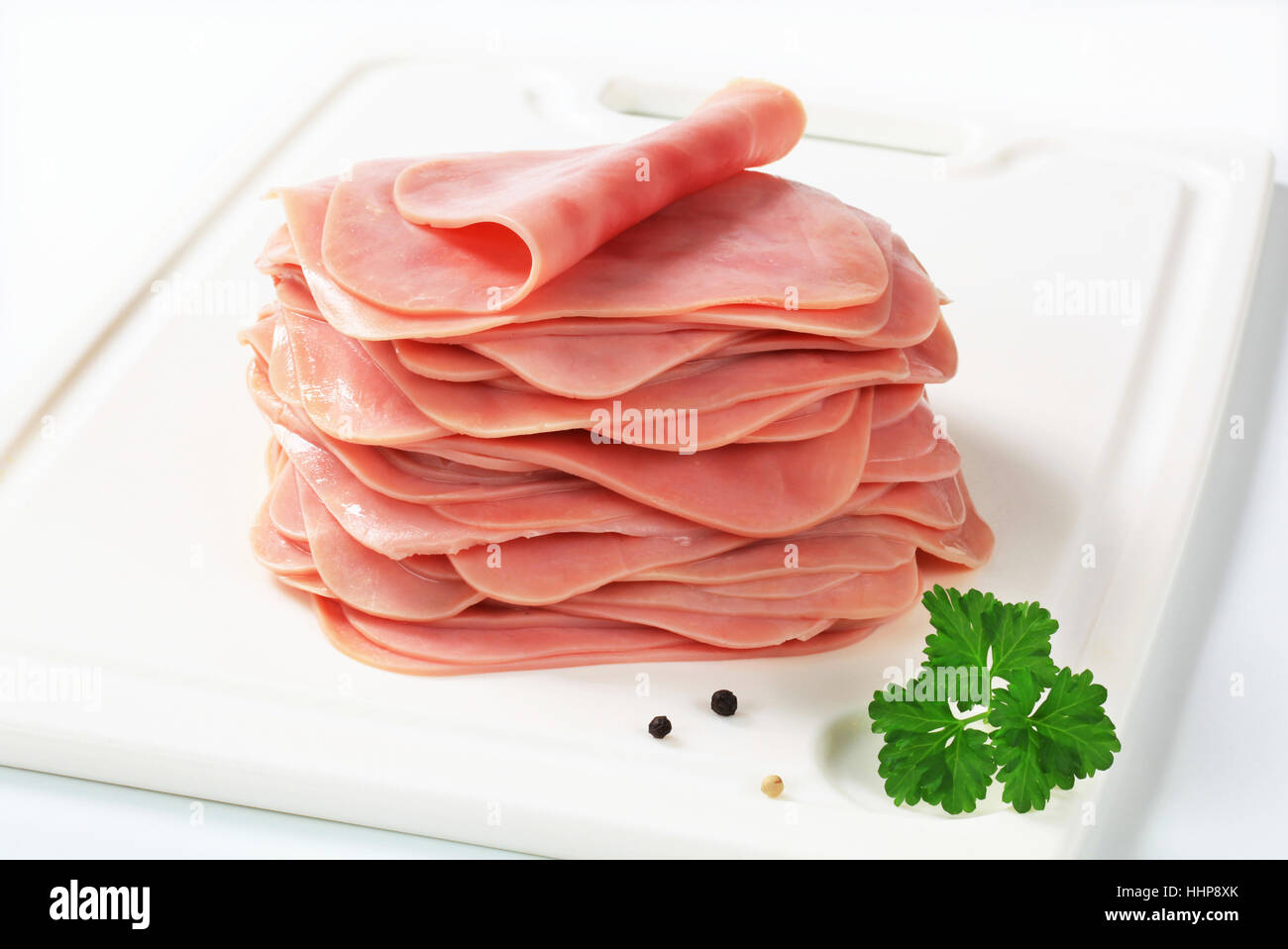 Pile de jambon émincé Banque D'Images