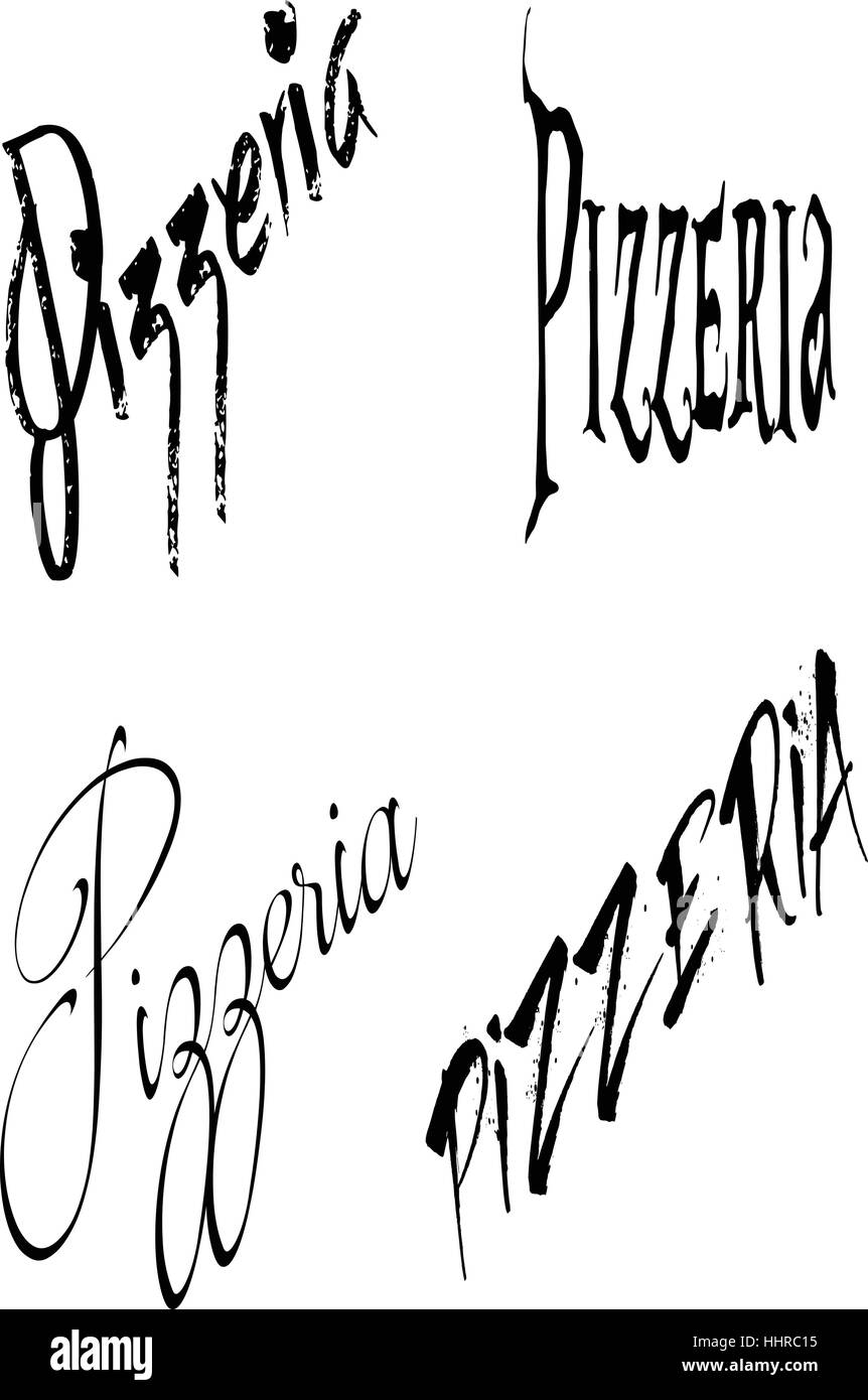 Pizzeria signe texte Illustration de Vecteur