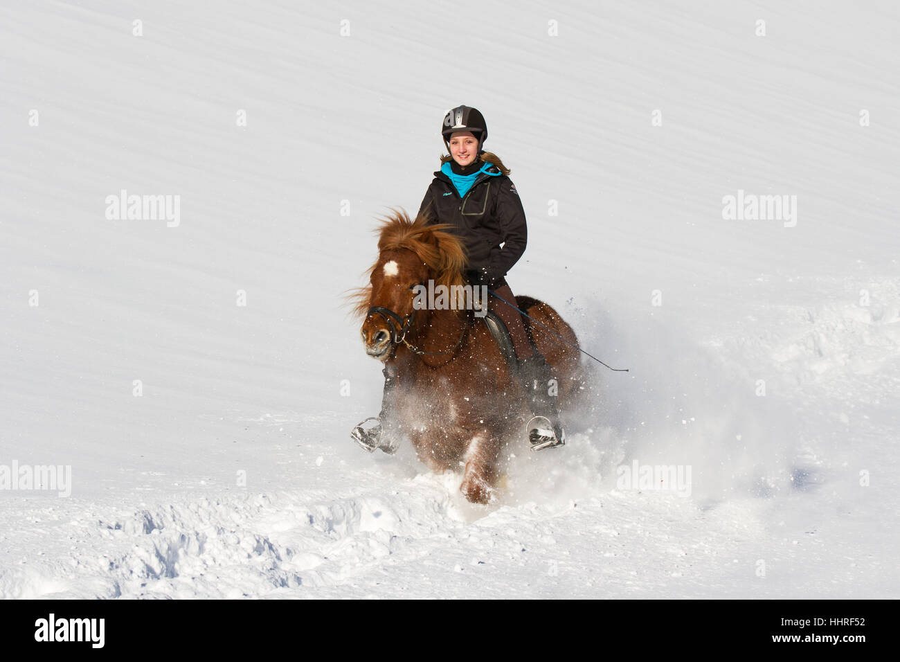 Rider dans la neige Banque D'Images