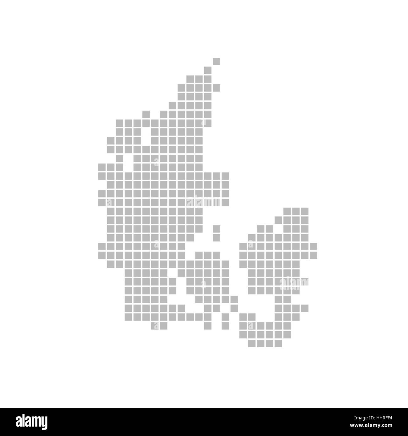 Carte des pixels : Danemark Banque D'Images