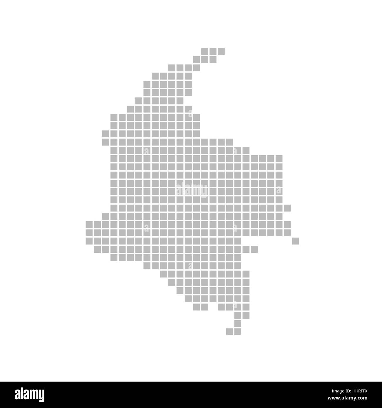 Carte des pixels : Colombie Banque D'Images