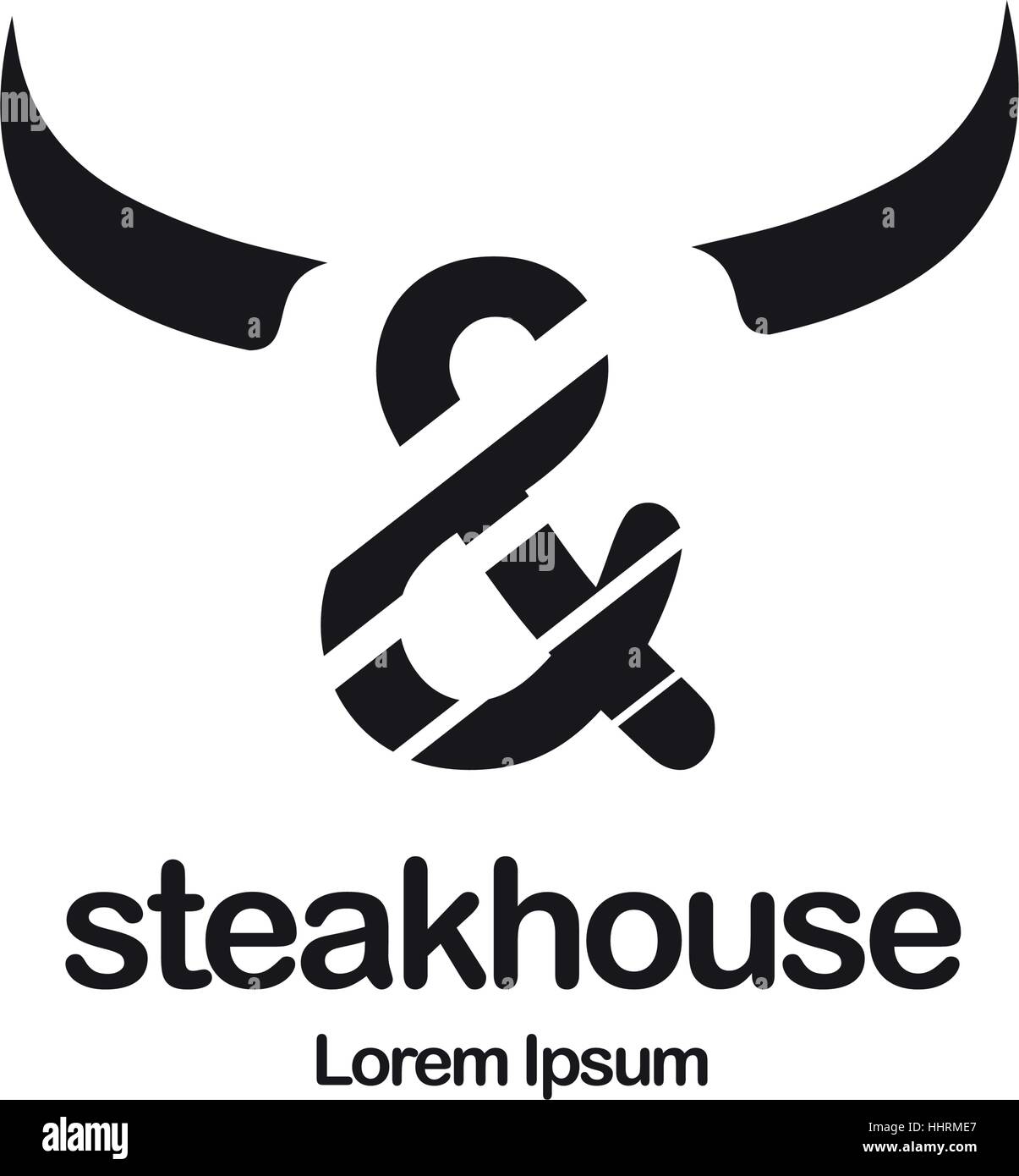 Steakhouse Logo Design Concept. Illustration de Vecteur