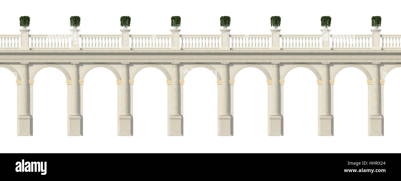 Isolés, d'architecture, de meubles anciens, balustrade, colonne, colonnade, l'ordre, Banque D'Images