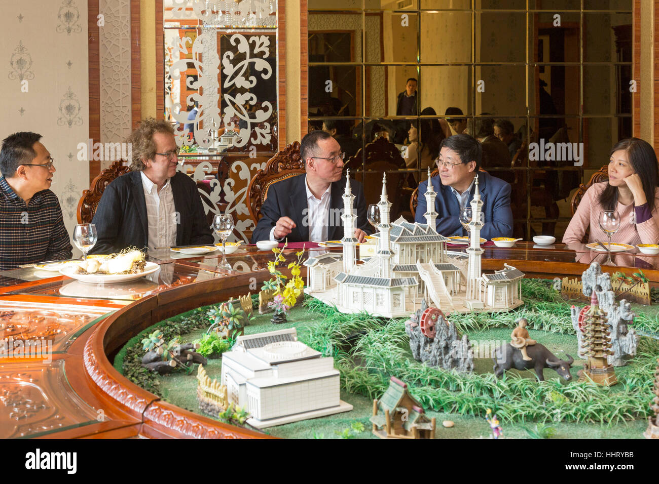 Banquet chinois, Wuzhong, province de Ningxia, Chine Banque D'Images