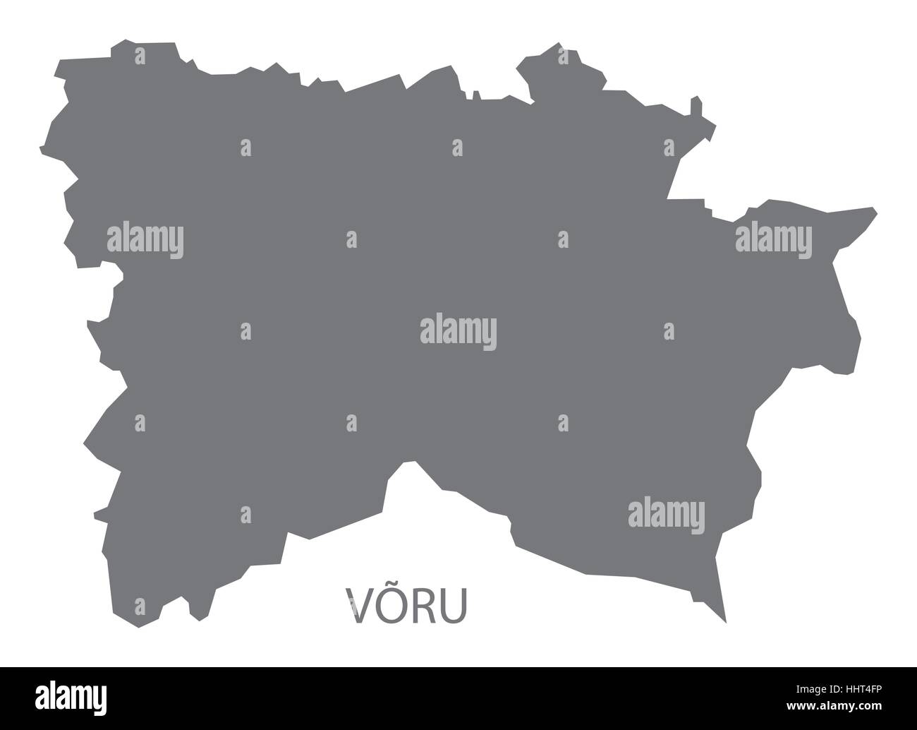Voru Estonie Map en gris Illustration de Vecteur