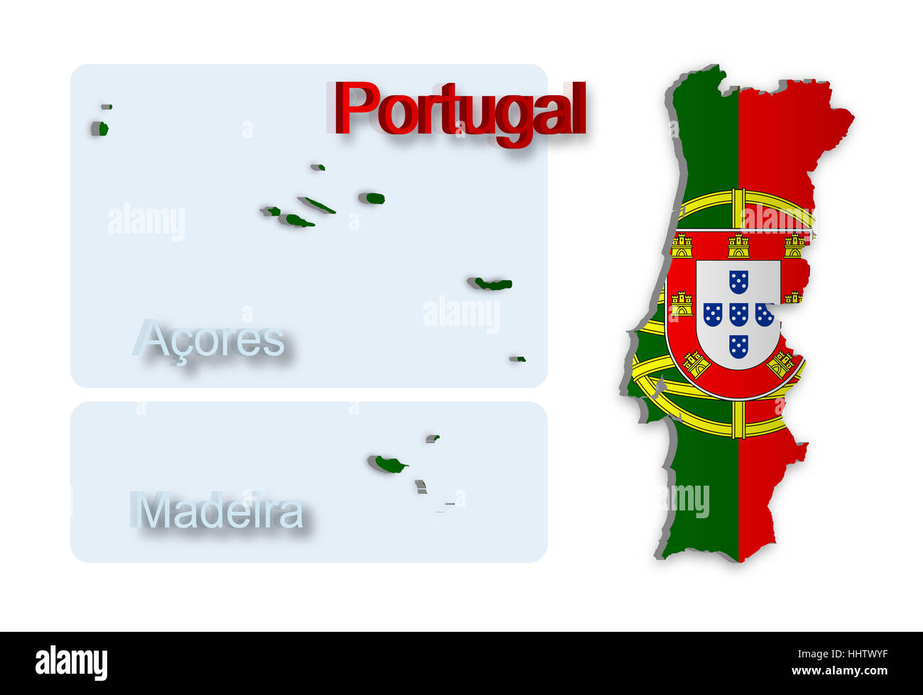 Carte Portugal 3.5 Banque D'Images