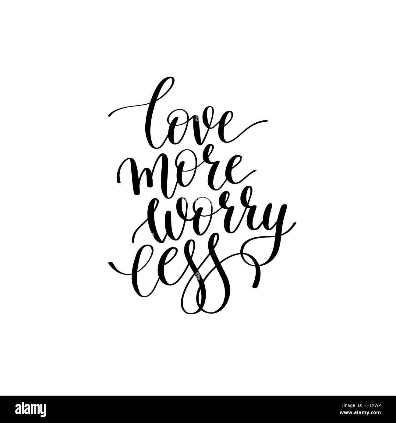 Retrouvez plus d'amour en noir et blanc moins lettrage manuscrit phra Illustration de Vecteur