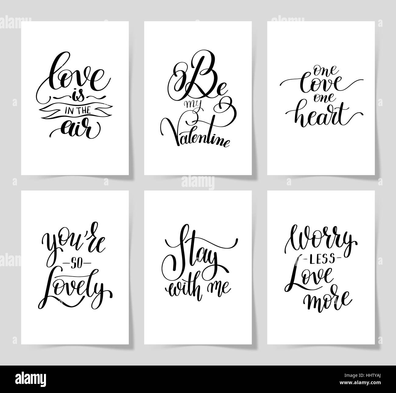 6 lettres écrites à la main au sujet de l'amour citation positive Image  Vectorielle Stock - Alamy