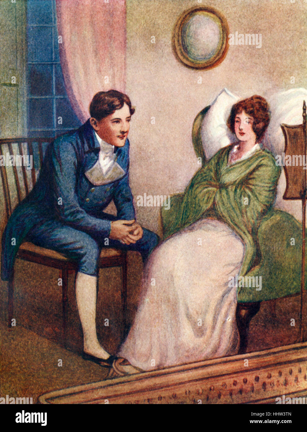 "Orgueil et préjugés" de Jane Austen - Portrait de Jane Bennett et M. Bingley. Chapitre XI. Sous-titre suivant : ''Il était plein de joie & Banque D'Images