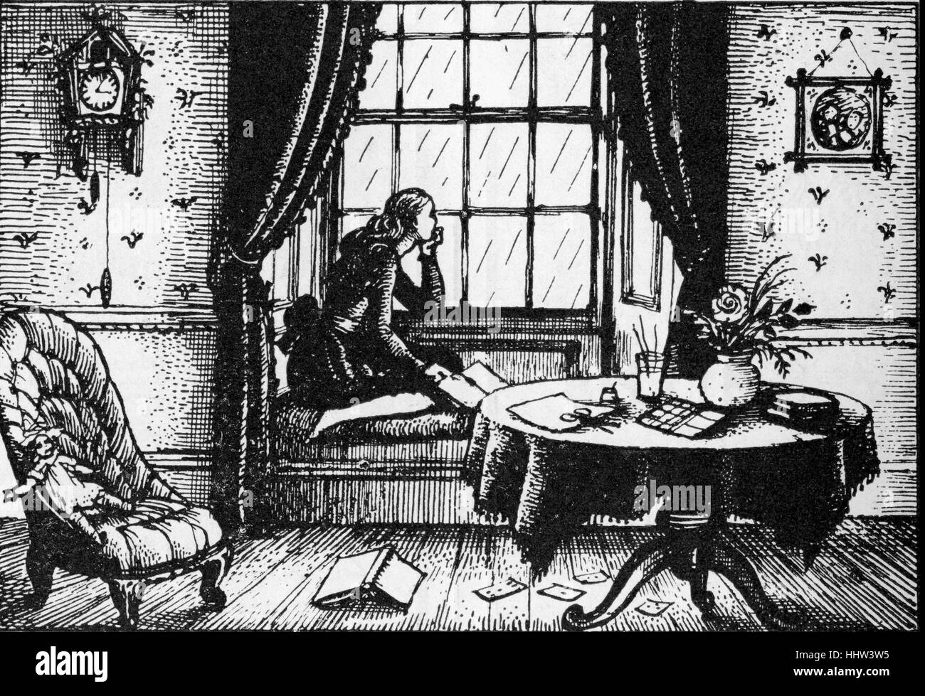 Fatigué de Londres - à la fille par la fenêtre. À partir de 'Green', à l'extérieur par Elizabeth Godley.1931. Chatto & Windus. Illustré par Banque D'Images