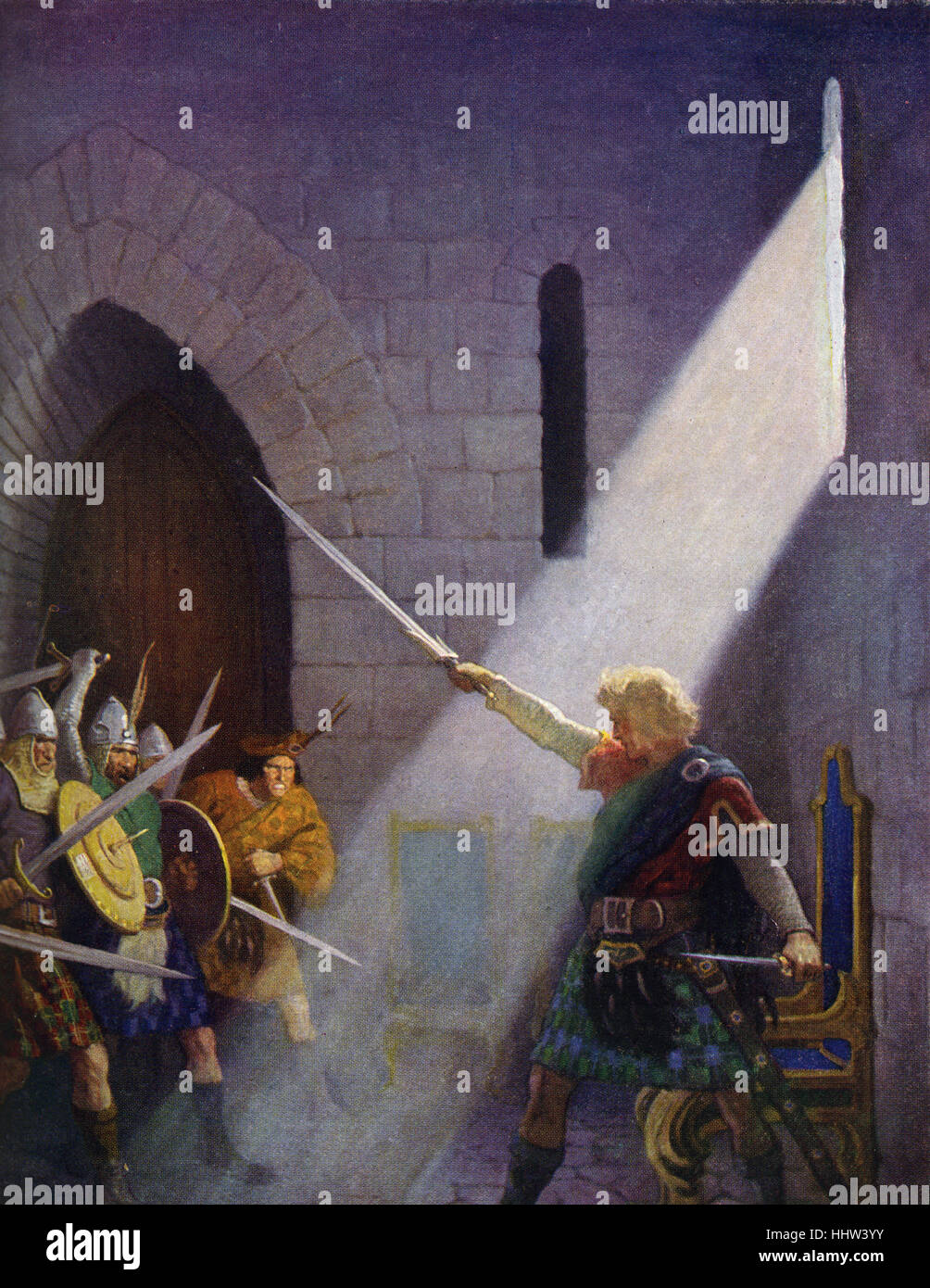 Les chefs écossais par Jane Porter. Wallace appelle l'épée du roi : 'cette épée J'ai pris le bras de l'usurpateur céder à moi ; et Banque D'Images