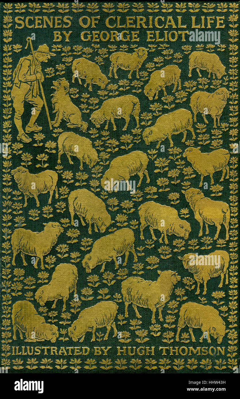 Couvrir pour les scènes de la vie de bureau par George Eliot. Illustrations de Hugh Thomson. (Basé dans l'épisode dans le Milby Banque D'Images
