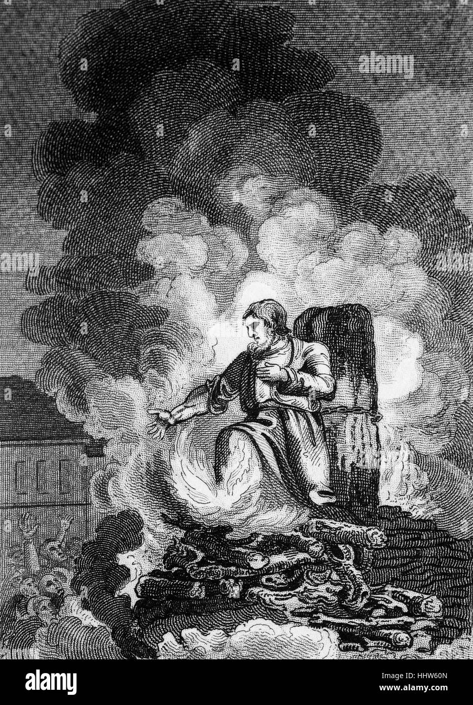 Un pasteur protestant brûler sur le bûcher à Smithfield, Londres, pendant la persécution Marian où près de trois cents Protestants dans le pays sont morts pour leur foi. En 1553, la fille de Henri VIII, Marie, un catholique fervent a accédé au trône. Elle a mis sur l'annulation de la réforme et de mettre le pays à ce qu'elle considérait comme la vraie religion. Les protestants qui n'ont pas convertir ou fuir le pays risquait d'être brûlé sur le bûcher. Banque D'Images