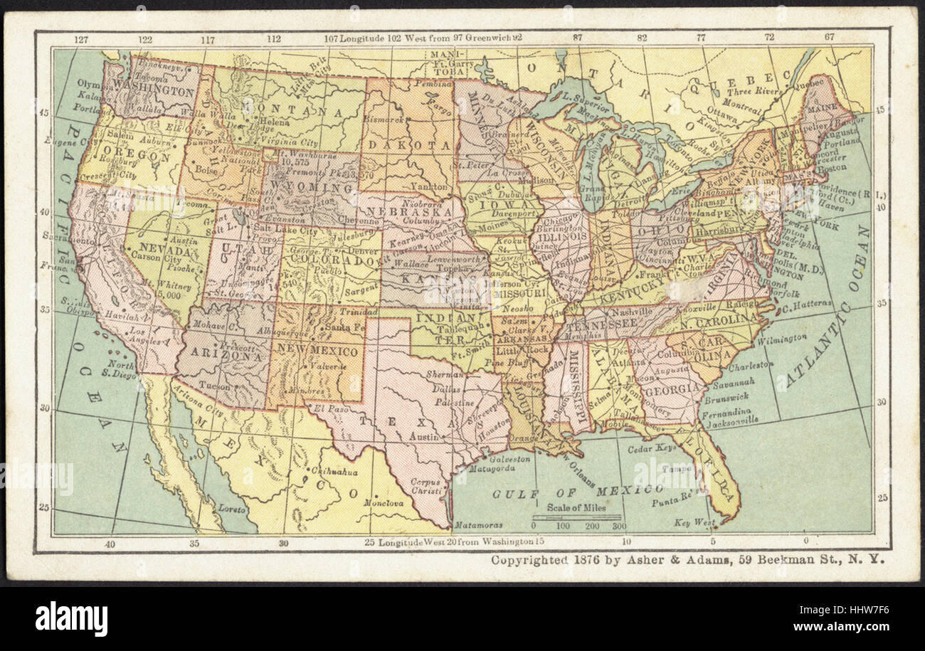 Les États-Unis, Compagnie d'assurance-vie. [Avant] - loisirs, la lecture et les voyages les cartes commerciales Banque D'Images