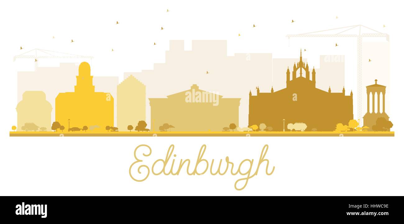 Edinburgh City skyline silhouette d'or. Vector illustration. Concept simple pour le tourisme présentation, bannière, un placard ou un site web. Illustration de Vecteur