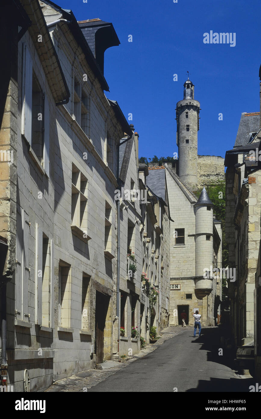Chateau De Chateau de Chinon, Val de Loire, France Banque D'Images