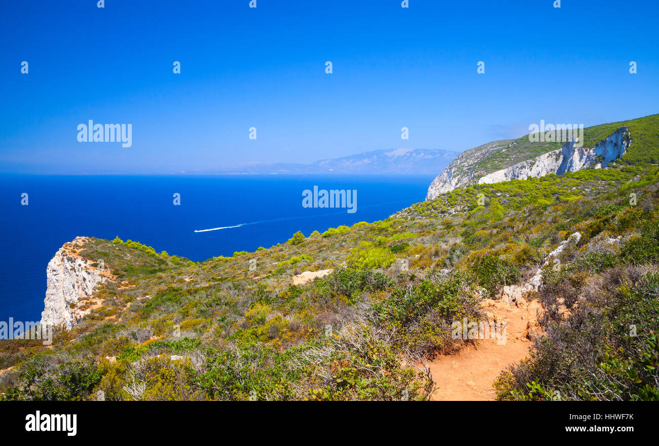 La baie de Navagio, Grèce, paysage côtier. Monument naturel de l'île
