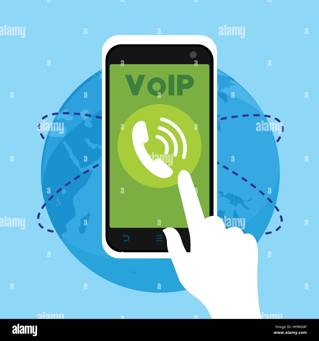 Téléphone VOIP avec connexion internet vector illustration concept design Illustration de Vecteur