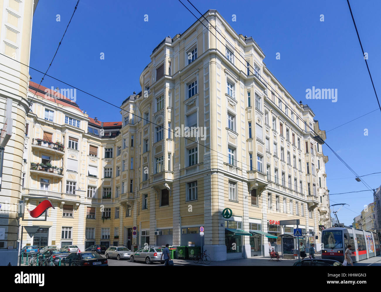 Wien, Vienne : maisons dans Porzellangasse, 09, Wien, Autriche. Banque D'Images