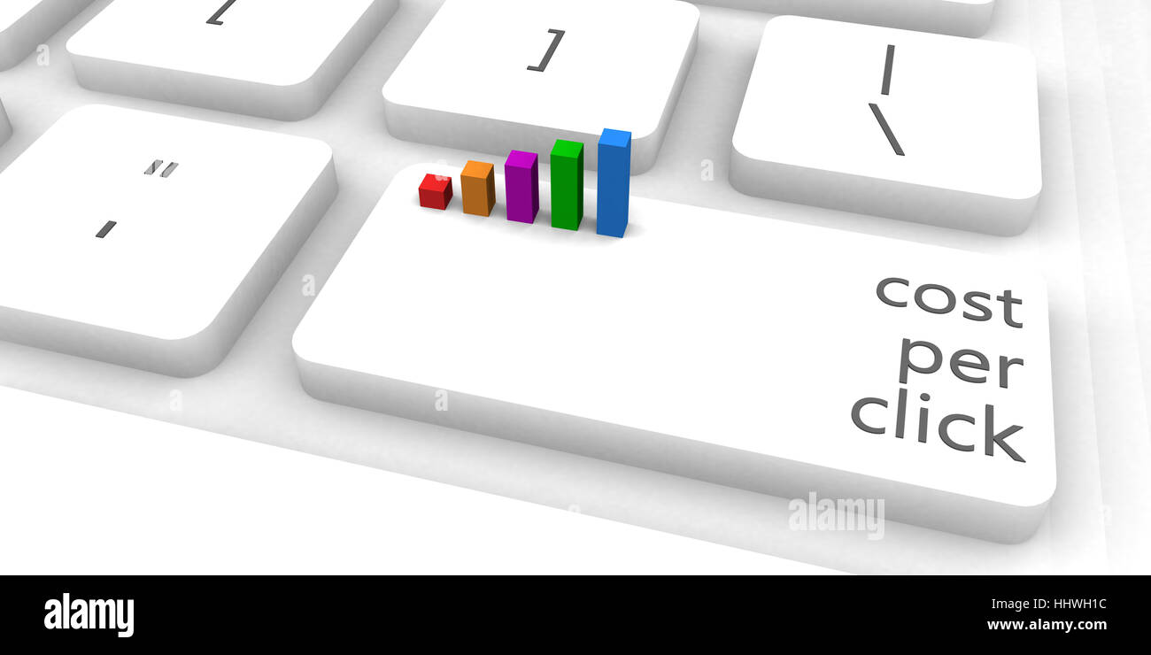 Coût par clic (ou CPC comme concept Banque D'Images
