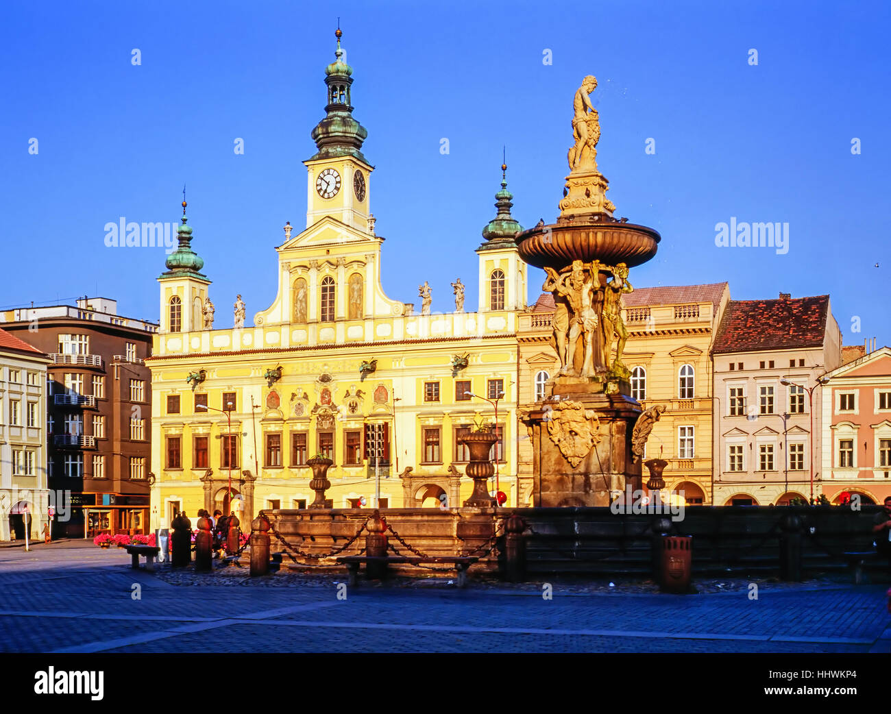 Place principale de Ceske Budejovice, République Tchèque Banque D'Images