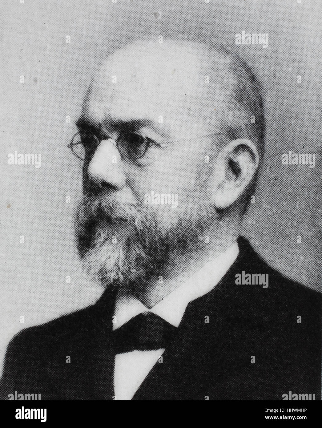 Robert Heinrich Hermann Koch, 1843 - 1910, célébré et médecin allemand, microbiologiste, pionnier de l'image historique ou illustration, publié 1890, l'amélioration numérique Banque D'Images