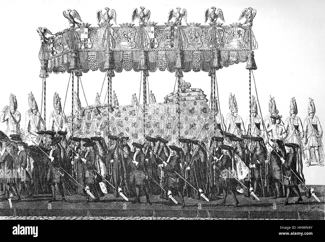 À partir de l'enterrement de Frédéric-guillaume, le cadavre du roi, l'Allemagne, l'image historique ou illustration, publié 1890, l'amélioration numérique Banque D'Images