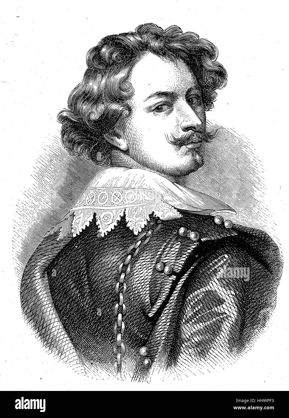 Anton von Dyck ou Sir Anthony Van Dyck, 22 mars 1599 - 9 décembre 1641, un artiste qui devint le premier peintre de la cour en Angleterre, image historique ou illustration, publié 1890, l'amélioration numérique Banque D'Images