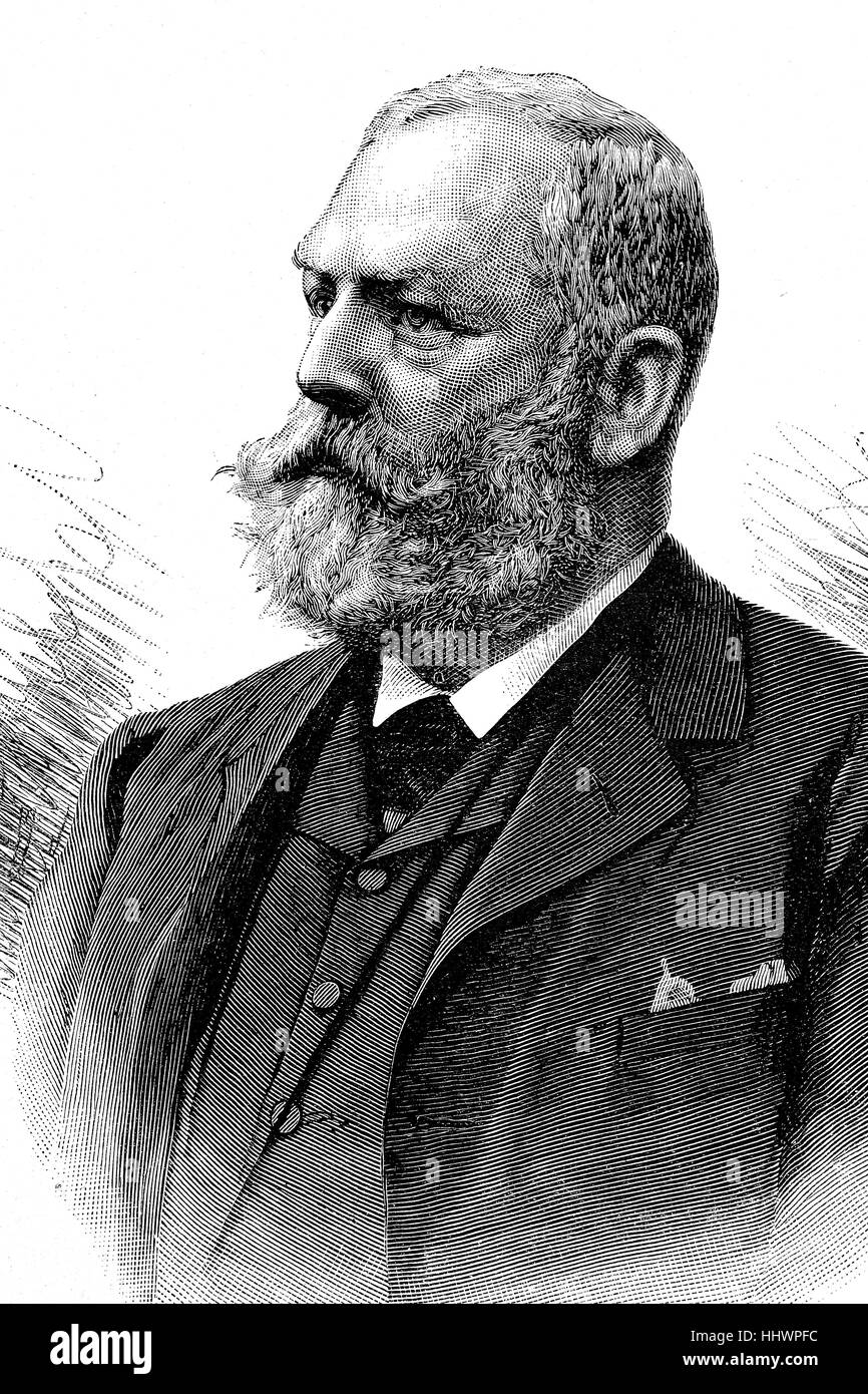Le Colonel Johann Rudolf Emil Frey, 24 octobre 1838 - 24 décembre 1922, est un homme politique suisse, soldat dans la guerre civile américaine et membre du Conseil fédéral suisse, l'image historique ou illustration, publié 1890, l'amélioration numérique Banque D'Images
