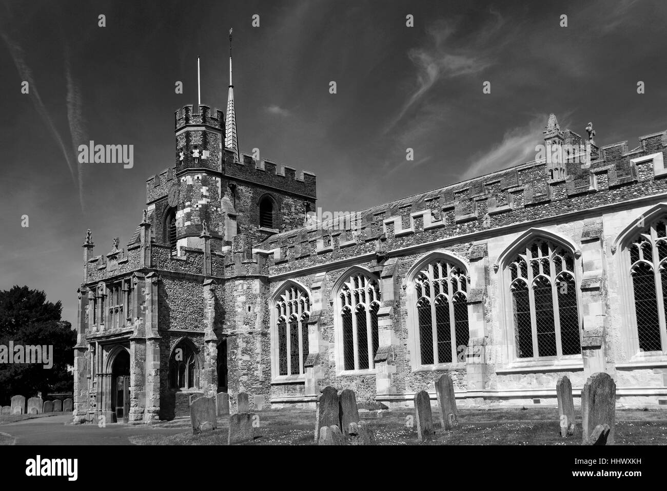 Église St Marys, ville de Hitchin, Hertfordshire, Angleterre. Banque D'Images