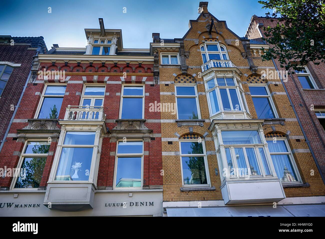 Les bâtiments en brique à Amsterdam Banque D'Images