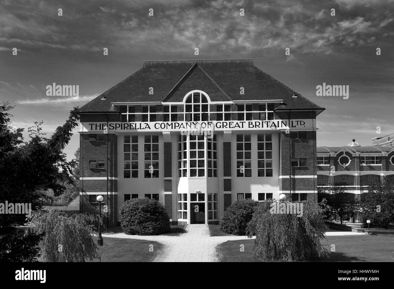 Printemps, La Isla, peut le bâtiment Spirella, Letchworth Garden City, Hertfordshire, Angleterre Banque D'Images