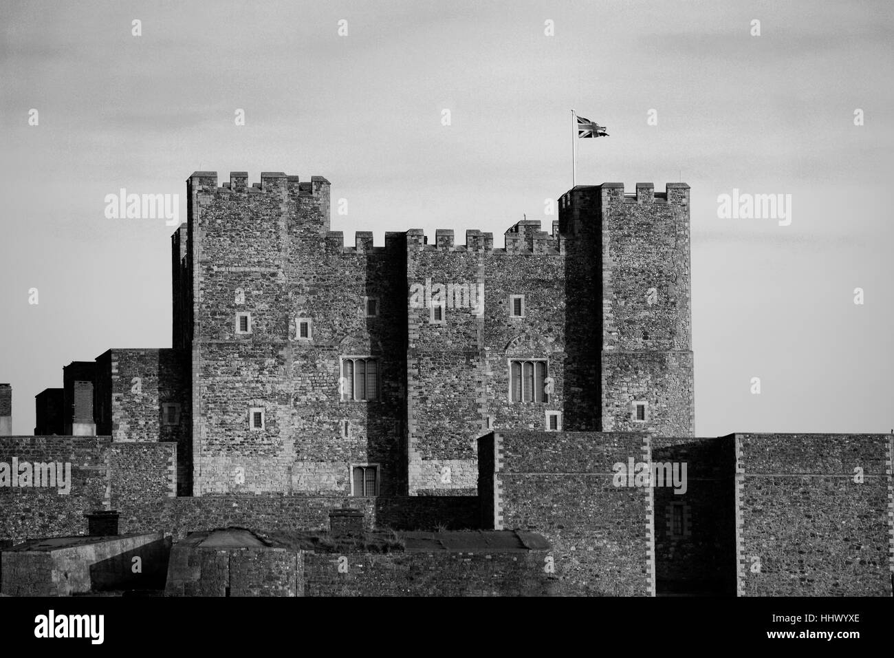 Paysage de printemps, le château de Douvres Douvres ; ville ; le comté de Kent, Angleterre Banque D'Images