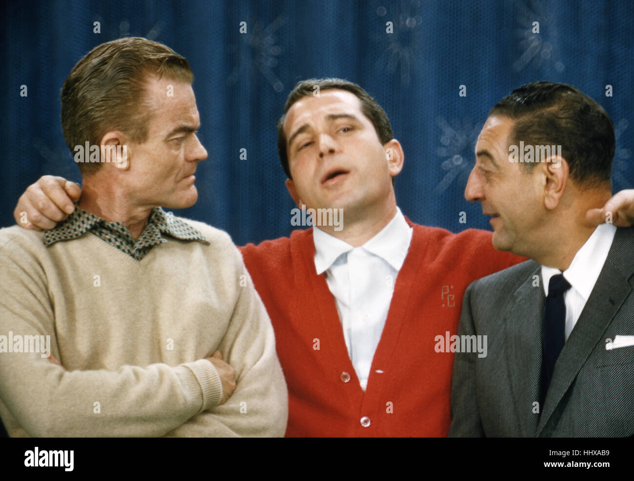 Spike Jones (à gauche), Perry Como (centre), et Guy Lombardo Banque D'Images