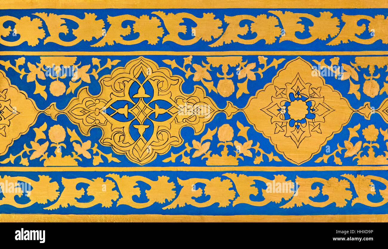 Plafond du mausolée Aksaray, Samarkand, Ouzbékistan Banque D'Images