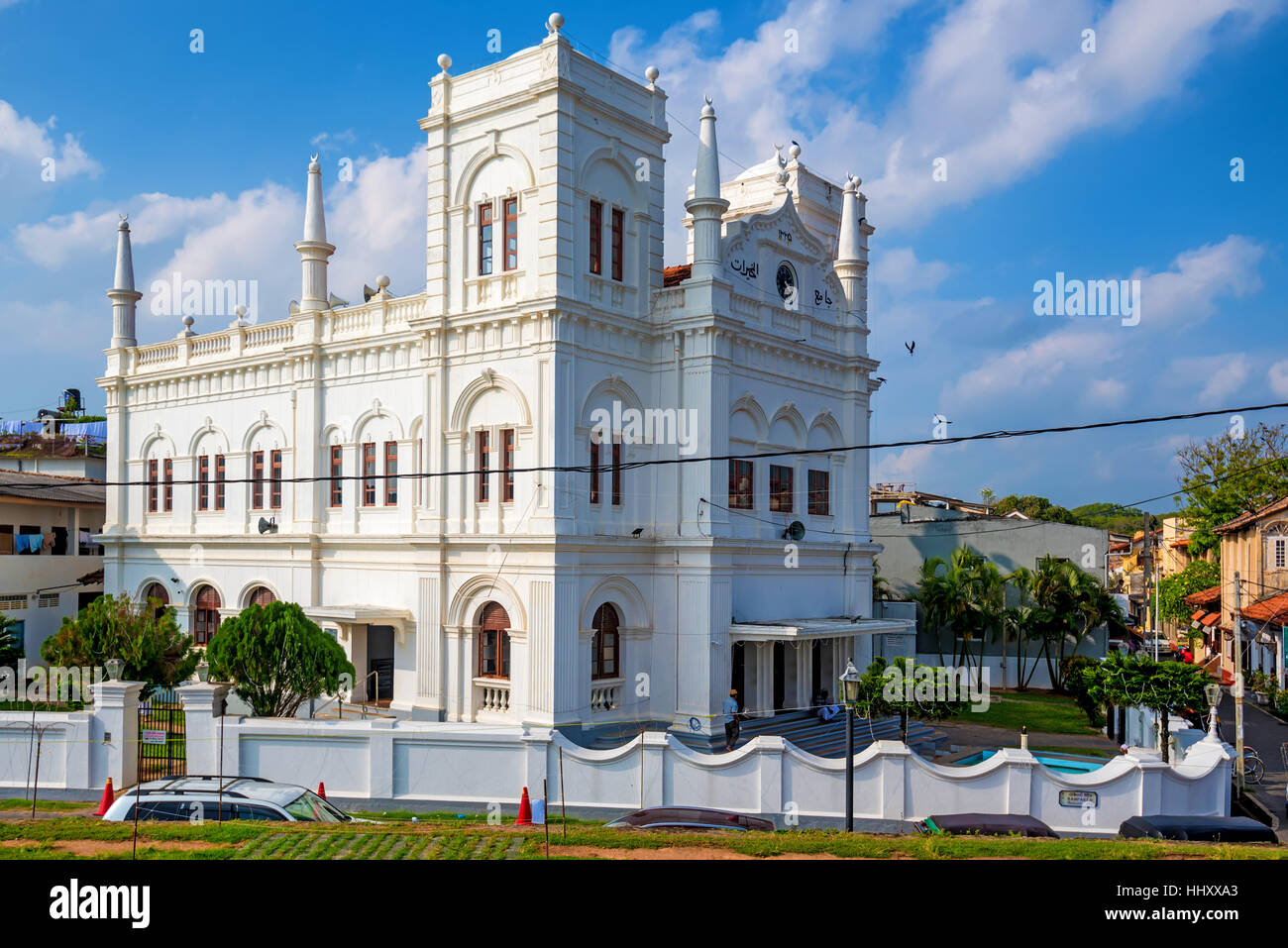 Vue de la mosquée Meera à fort Galle, Sri Lanka Banque D'Images