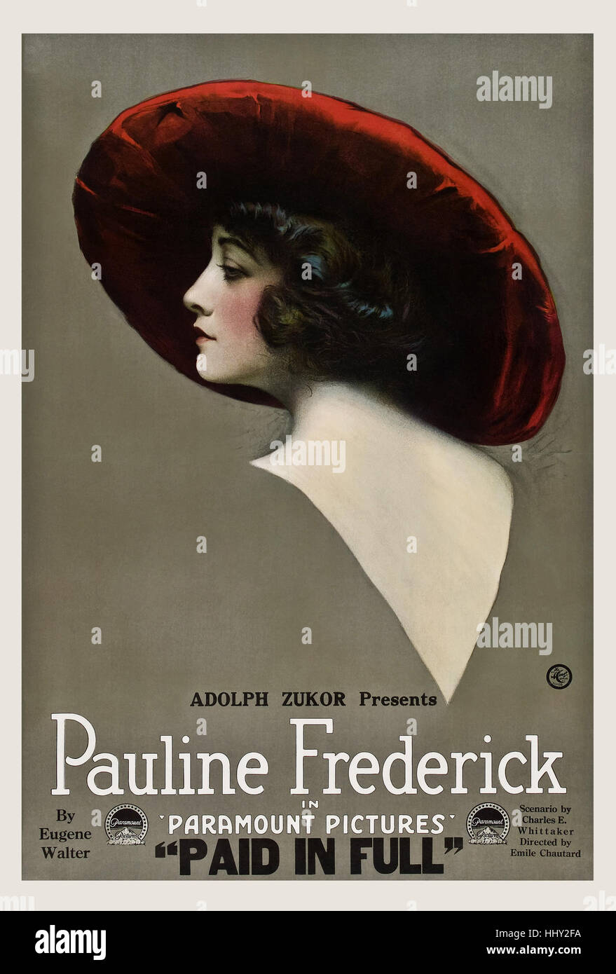 Payé au complet 1919 Paramount Pictures film muet avec Pauline Frederick Banque D'Images