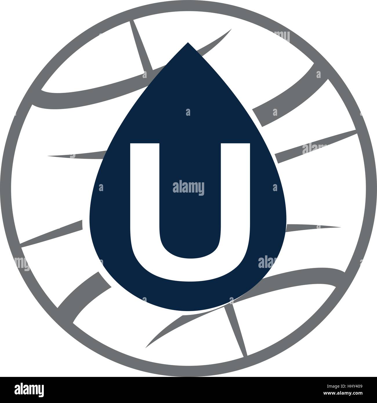 L'huile de l'eau monde Lettre U Illustration de Vecteur