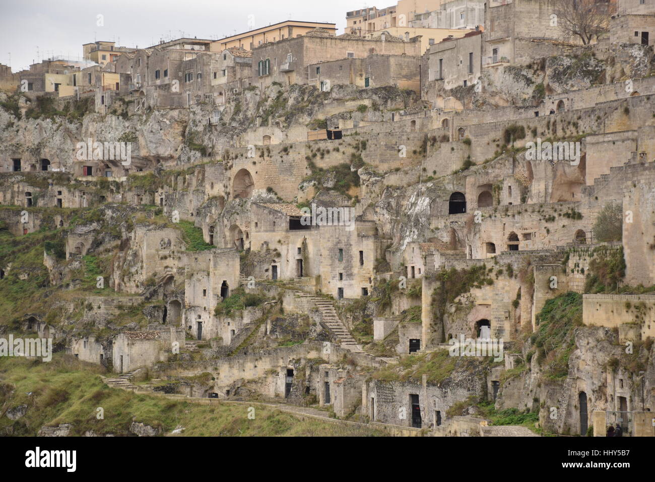 Vue panoramique sur les pierres de Matera (Sassi di Matera), Capitale européenne de la Culture 2019 04 janvier, 2017 - Italie Banque D'Images