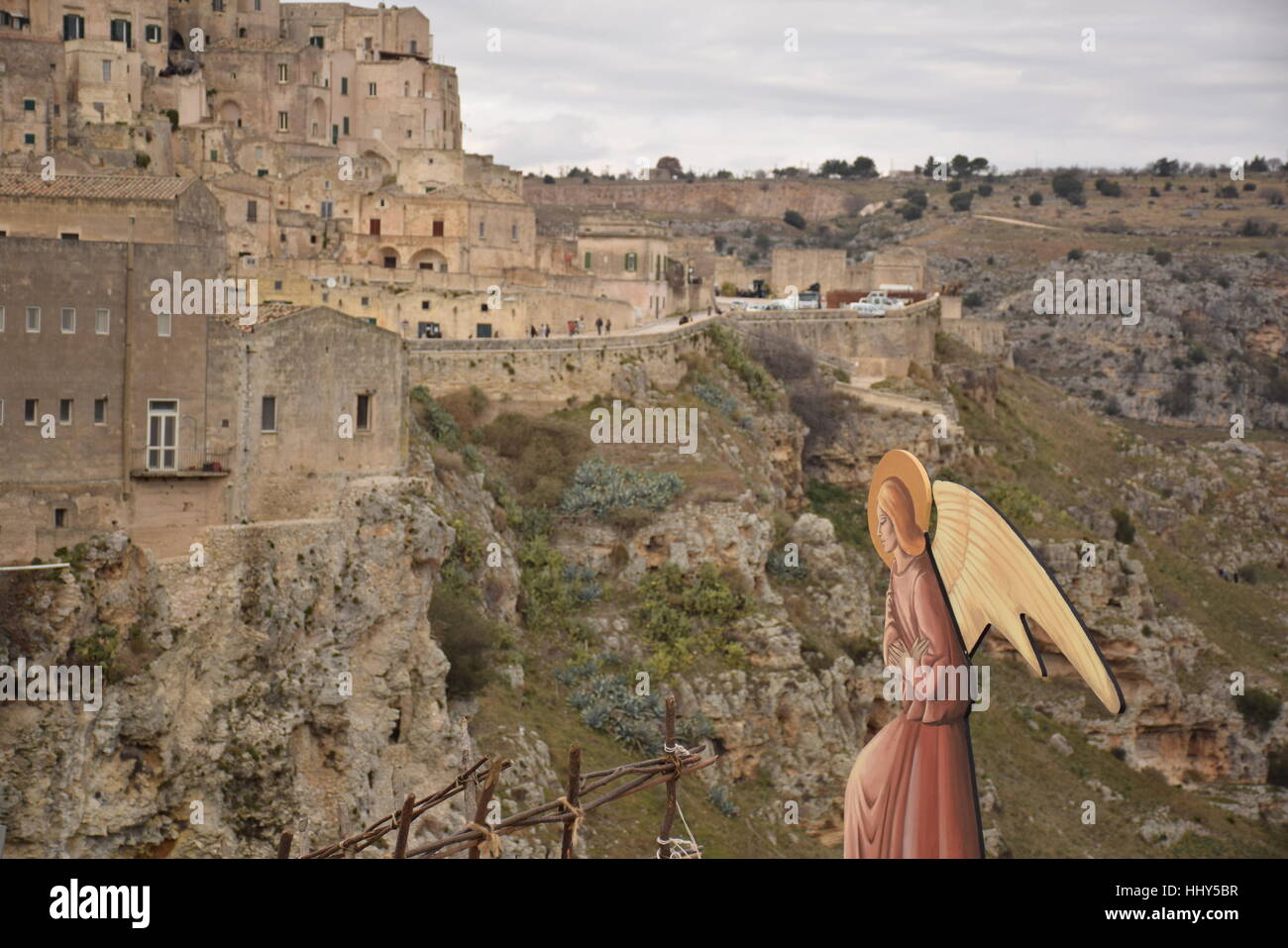Vue panoramique sur les pierres de Matera (Sassi di Matera), Capitale européenne de la Culture 2019 04 janvier, 2017 - Italie Banque D'Images
