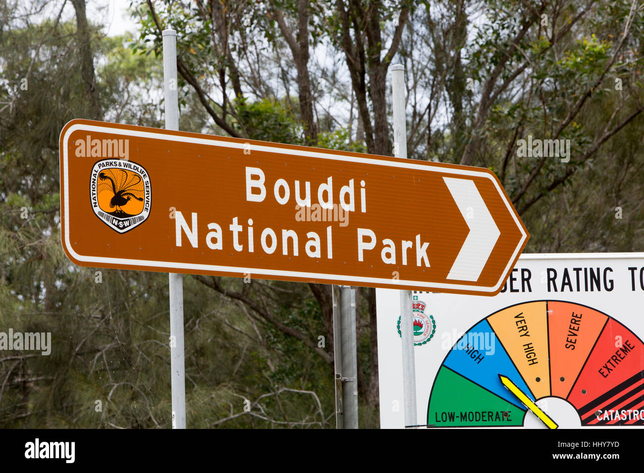 Bouddi National Park signe sur la côte centrale de la Nouvelle-Galles du Sud, Australie Banque D'Images