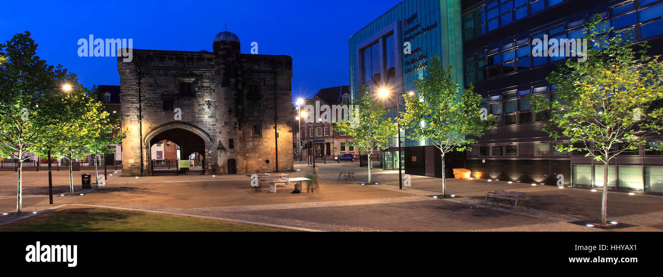 Campus de l'Université De Montfort à Leicester City, nuit, Leicestershire, Angleterre, Grande-Bretagne, Royaume-Uni Banque D'Images