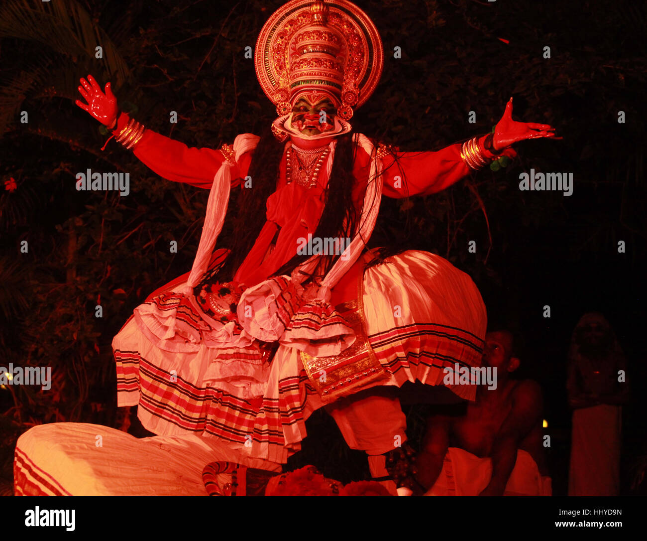 Artistes et performance de Kathakali Banque D'Images