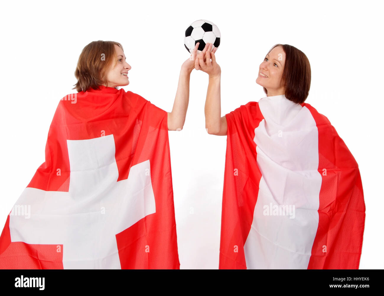 2008 EURO symbolique, les femmes dans le pavillon autrichien et suisse Banque D'Images