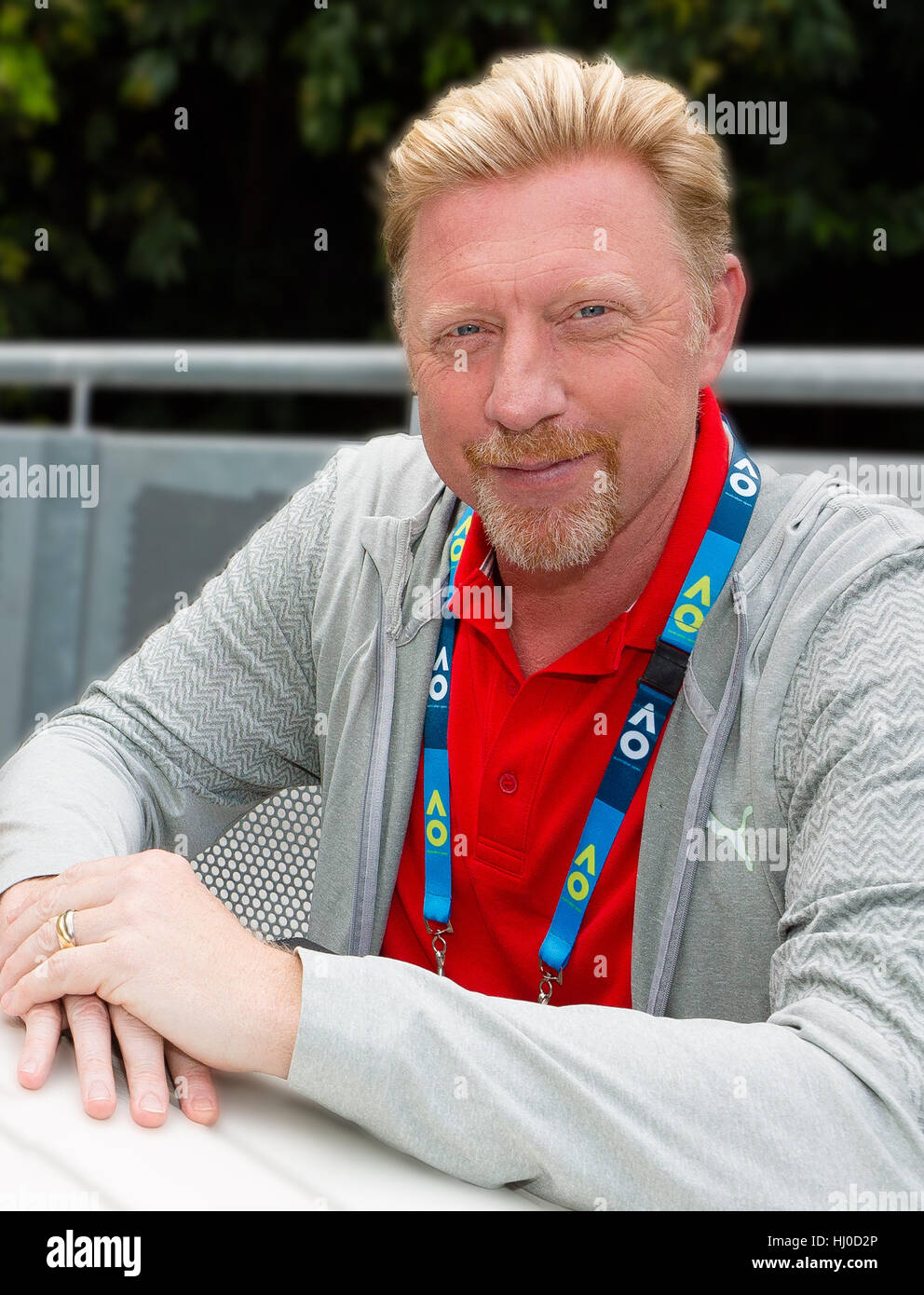 Melbourne, Australie. 21 Jan, 2017. Boris Becker de l'Allemagne à l'Open d'Australie 2017 à Melbourne Park. Crédit : Frank Molter/Alamy Live News Banque D'Images