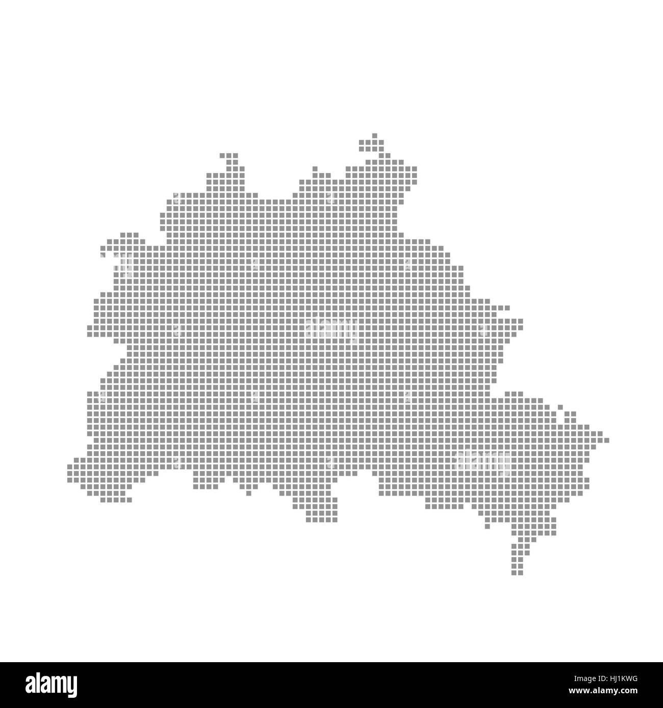 Carte des pixels gris berlin Banque D'Images