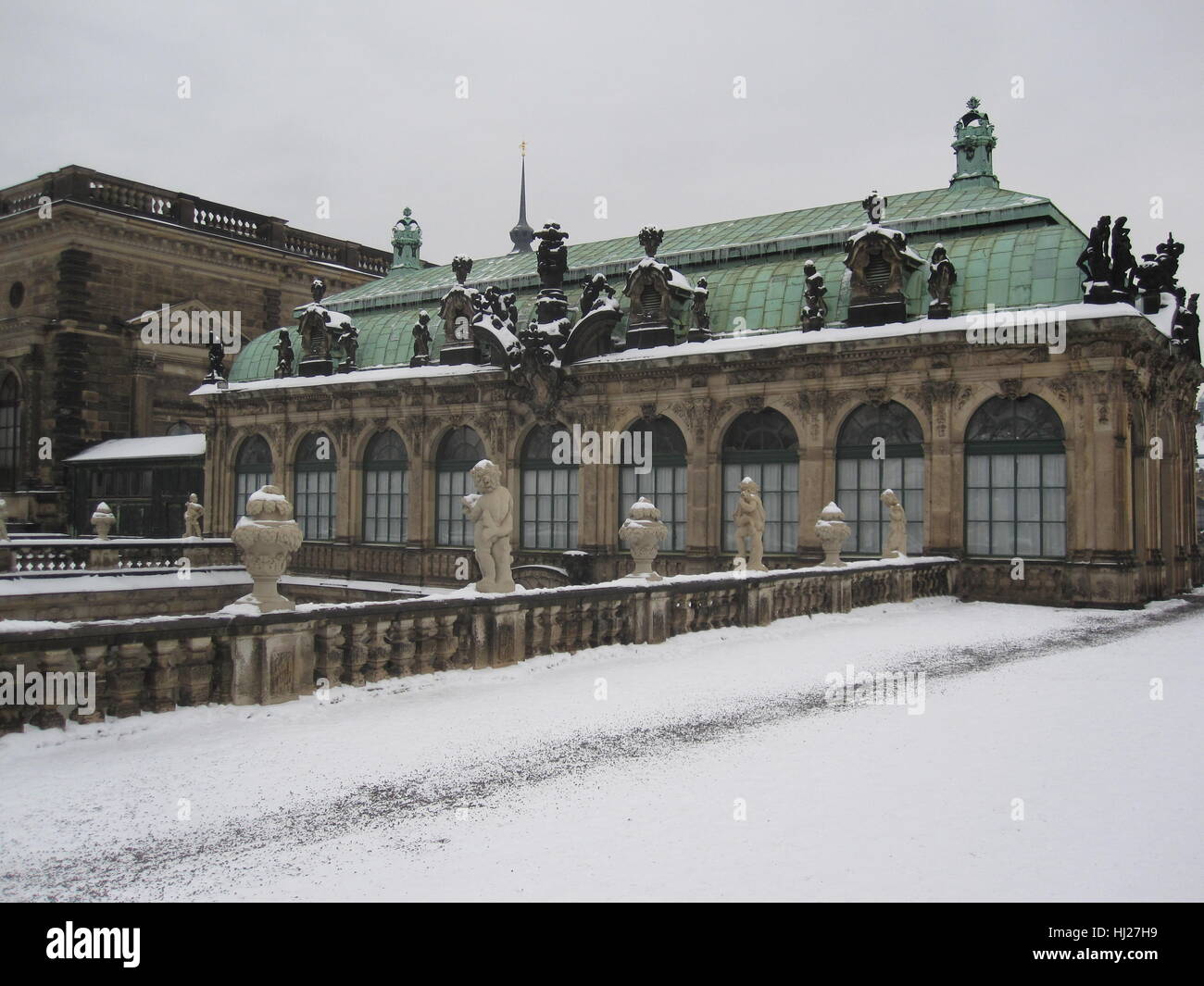 Grès, Saxe, Dresde, neige, historiques, d'art, baroque, grès, Texas, UNITED STATES Banque D'Images