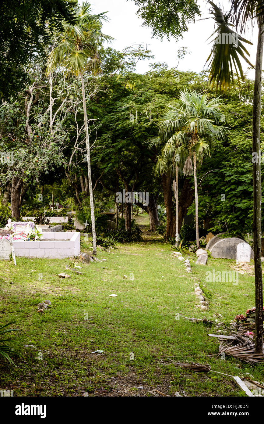 Cimetière St Philip's, l'Église épiscopale anglicane, Saint Philippe, Antigua Banque D'Images